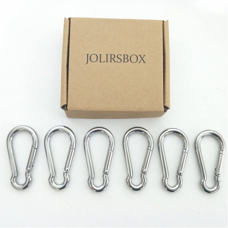 JOLIRSBOX Carabiner 316 Stainless Steel Spring Hook Carabiner Set (2.4
