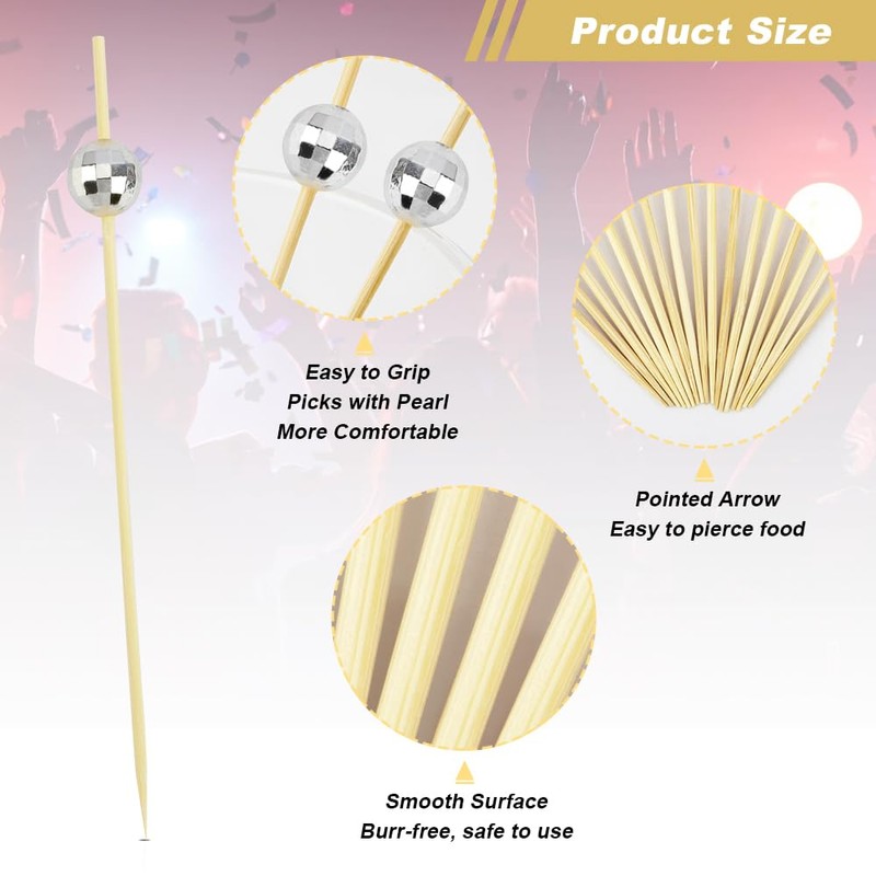 Cocktail Picks, Toothpicks for Appetizers 100PCS, Fancy Tooth Picks, 4.7