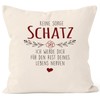 MoonWorks® Cushion Cover Saying "Keine Sorge Schatz ich werde Dich