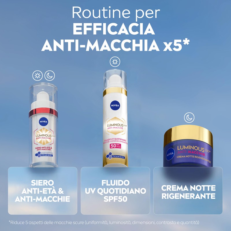 NIVEA Luminous630 Siero Viso Anti-Età & Anti-Macchie 30 ml, Siero