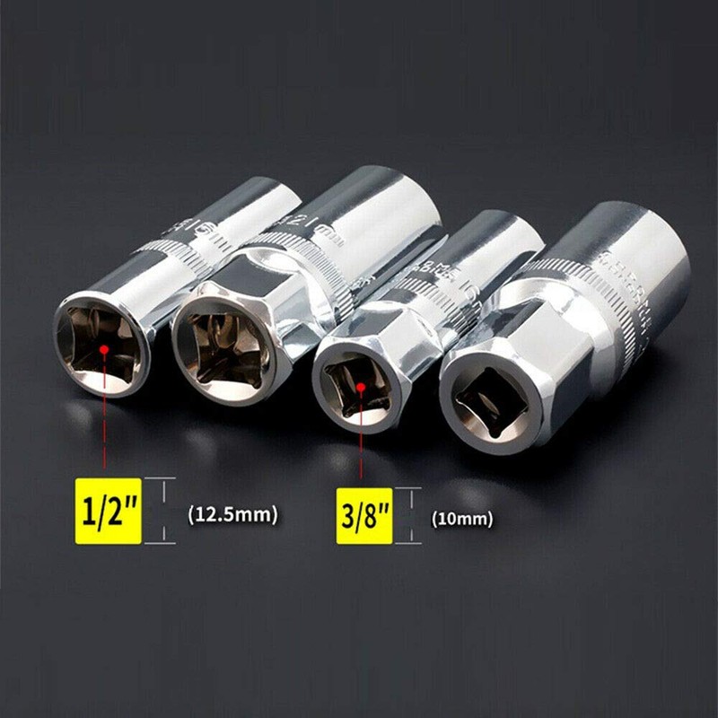 Spark Plug Socket 2PCS 3/8" 14mm Socket Set Thin Wall