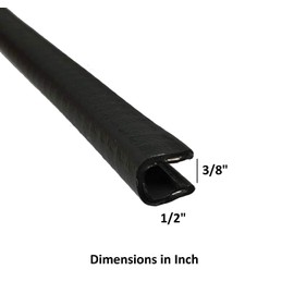 M M SEALS Edge Trim, Fits 1/4 inch Edge (6.5mm), Length 25 Feet (7.65 Meter)