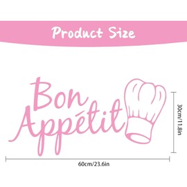 FVFVAHO Bon Appetit Sign Kitchen Stylish Wall Stickers, Cute Pink Kitchen Decor, Removable Wall Decals Peel and Stick, Vinyl Self Adhesive Quote Art DIY Stickers for Kitchen