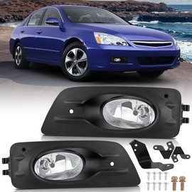 Nilight Fog Lights Assembly Compatible with 2006 2007 Honda Accord Sedan 4 Door w/H11 12V 55W Bulbs Clear Lens Driver and Passenger Side