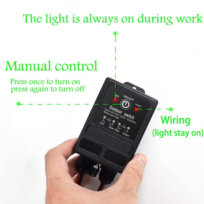 Waterproof Wireless Light Switch,AC110V-240V 40A Relay Switches | 4900ft RF