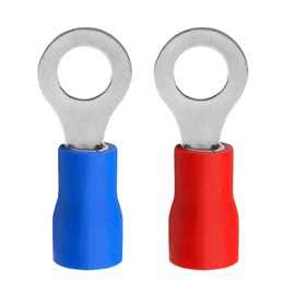 100Pcs Crimp Connectors,Electrical Connectors,Ring Wire Connector Crimp 50 Red and 50 Blue
