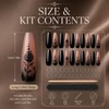 Dixiwuje Long Coffin Nails, Press-On Nails, Black, Pack of 24,