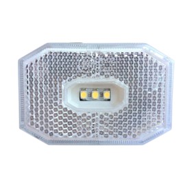 MelTruck LED Outline Light 12 V 24 V E9 IP69 Reflector Trailer Caravan Truck White Angle Holder QS075 Quick Connection Reverse Polarity Proof Shockproof (1st White, 1 Piece)