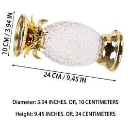 YAKii 9.5" Pineapple LED Color Changing Shine Lamp,Swirling Water Waves Lamp Kid Safe Battery/USB Cable Operated,Table Lamp Candle Holder Table Decoration Gold(Pack of 2)