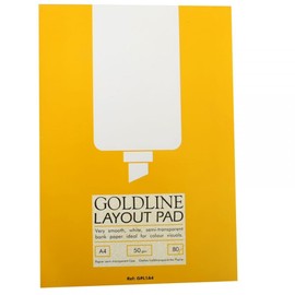 Clairefontaine - Ref GPL1A4Z - Goldline Layout Pad (Contains 80 Sheets) - A4 (210 x 297mm) in Size, 50gsm Paper, FSC-Certified, Degree of Transparency, Acid Free