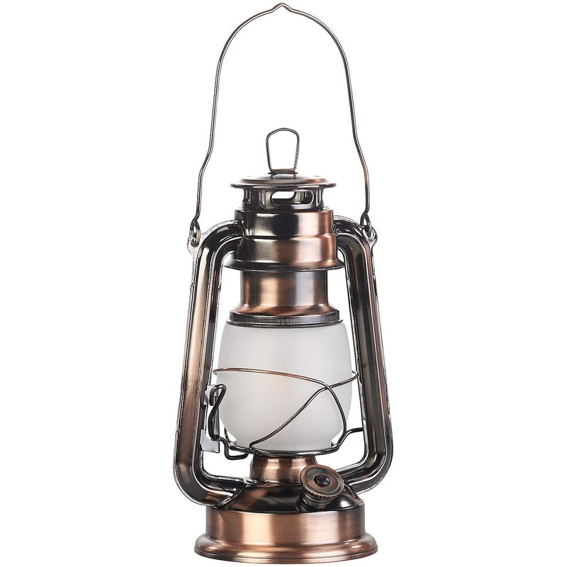 Lunartec Storm Lamp: LED Storm Lantern with Flame Effect 25