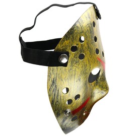 Skeleteen Horror Hockey Costume Mask Realistic Killer Costume Gold Mask Toys for Adults and Kids