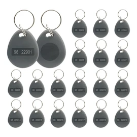 RFID Key Fobs Writable, HID 125KHZ 26 Bit Keyfobs Proximity Fob RFID Key Fob Id Card Token Tags Prox Key ISO-Prox 1346 1386 1326 H10301 Access Control Systems KeyTags (Gray,100)