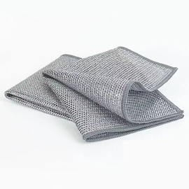 6 Pcs Wire Dishcloth Non Scratch, Wire Cleaning Cloths Stainless Steel Dishwashing, Double Layer Wire Cloth Rags for Wet & Dry Use, Scrubbers for Cookware Sinks Stovetops Pots Pans & Kitchen Cleaning