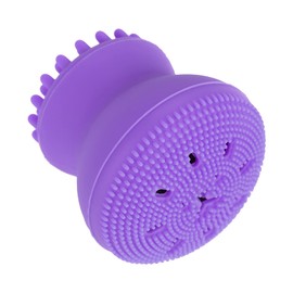 Facial Cleansing Brush Jellyfish Exfoliating Face Brush Handheld Massaging Cute Small Octopus Shape Facial Scrubber Spin Cleanser Massage Baby Shampoo Brush Exfoliate Skin for Men Women(púrpura)