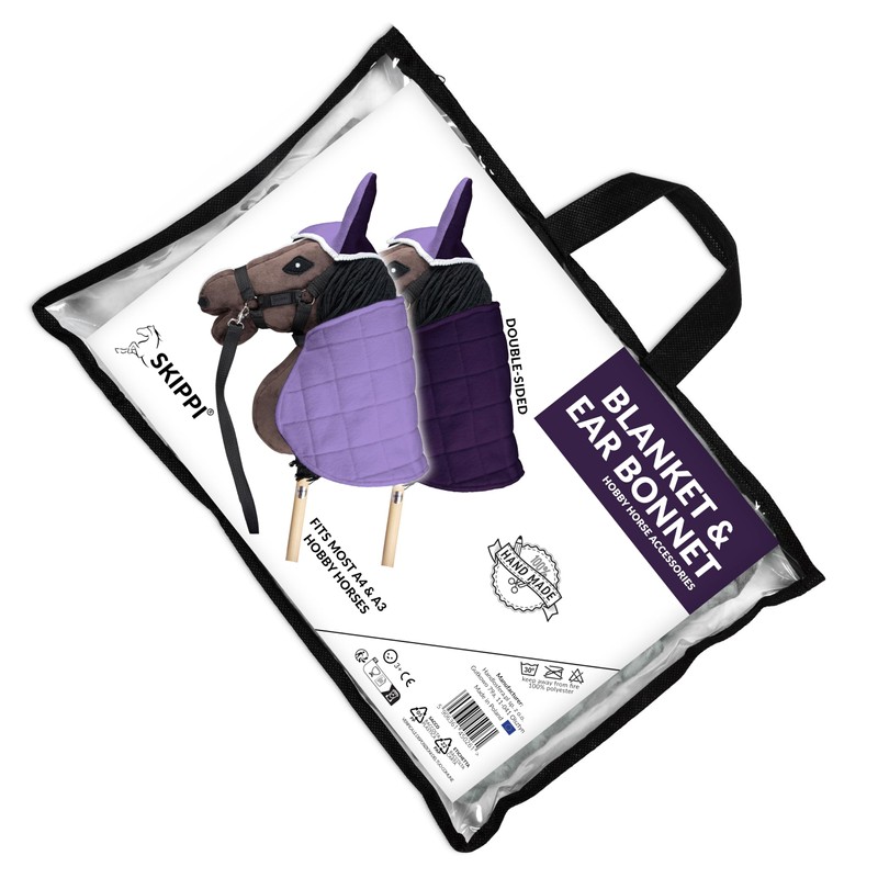 SKIPPI Hobby Horse Blanket and Ear Bonnet - Lilac and