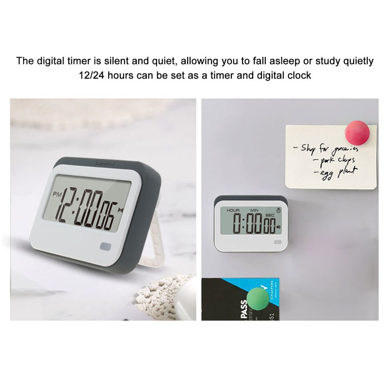 Large Digits Digital Timer Alarm Clock Mute Small Digital Kitchen