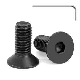 Tunejoy Countersunk Screws M8 x 20 mm Black Stainless Steel A2 V2A Countersunk Head Hexagon Socket DIN 7991 Full Thread with Allen Key Pack of 20