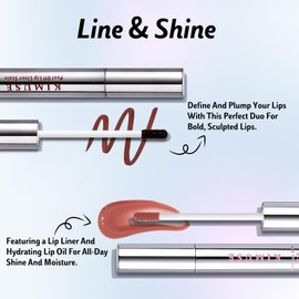 KIMUSE Lip Stain Peel Off & Lip Oli Set, Long Lasting Lip Liner Stain, Waterproof, Transfer-Proof, Hydrating Shine Lip Oil with Vitamin E & Jojoba Oil