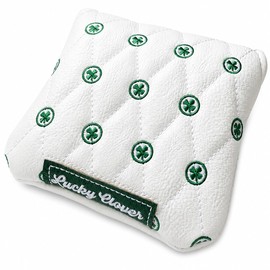 Funny Golf Square Mallet Putter Cover Mallet Headcover Magnetic, PU Leather Well-Made Golf Accessories for Both Men and Women, Lucky Golf Club Covers (Small Clover)
