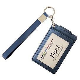 [Feel] Commuter Pass Case with Strap, Compatible with 3 Cards, Pass Holder, IC Card Case, Card Case, Commuting to Work or School, Transportation IC Card (Suica TOICA ICOCA PASMO PiTaPa), blue