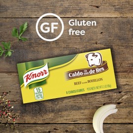 Knorr Bouillon Cubes Beef Flavor Bouillon/Caldo de Res Pack of 24, 8 Ct For Sauces, Soups and Stews Naturally Flavored 3.1 oz