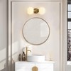 Pathson 2-Light Milk White Wall Sconces Striped Glass, Modern Bathroom