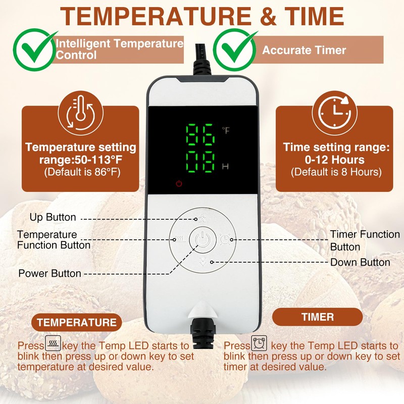 BLUBYEES Bread Proofing Box with Heater for Precise Temperature Fermentation,
