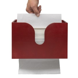 Bamboo Paper Towel Dispenser, Paper Towel Holder Wall Mount & Countertop for Kitchen and Restroom Decor - Holds Multifold Paper Towel, C Fold, Trifold Hand Tissue Napkins.