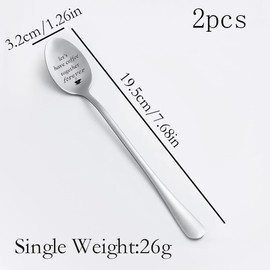 Couple Coffee Spoon Gifts for Girlfriend Boyfriend Birthday Valentines Day Gift for His and Hers Gifts for Couples Husband Wife Anniversary Wedding Gifts for Coffee Lovers Gift for Women Men, Silver