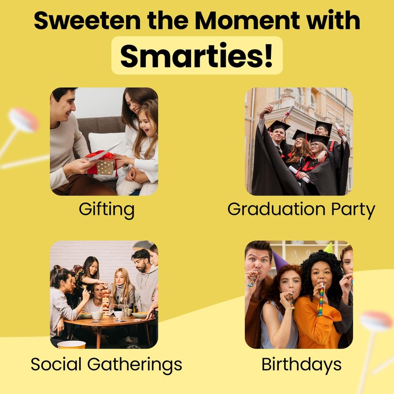 Smarties Double Lollies - Gluten Free, Peanut Free, Fat Free