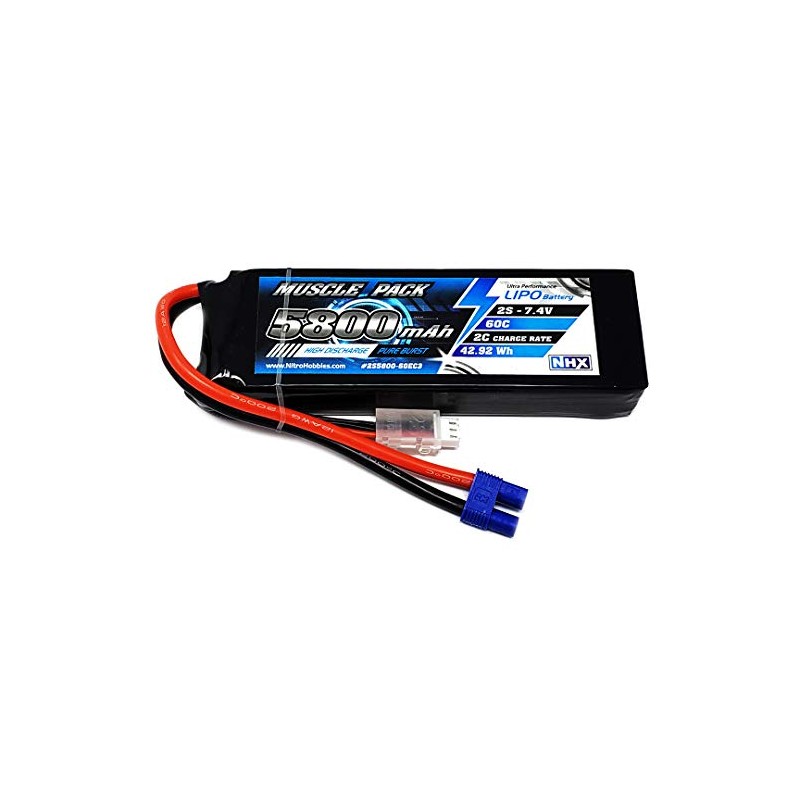 NHX Muscle Pack 2S 7.4V 5800mAh 60C Lipo Battery w/