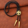 Jeilwiy Cross Bolo Tie for Men Indian Bolo Tie Gold