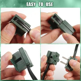 Makevivi Christmas Light Adapter Plug, SPT-2 Vampire Plugs, PC Christmas Light Plugs Rated 8A 125V, Christmas Light Blinker Plug 15 Sets(30 Pcs)