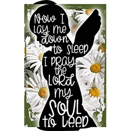 Daisy Flower Wall Sign Now I lay me down to sleep prayer within child praying silhouette Hanging Wall Sign 8 x 12 Decor Funny Gift
