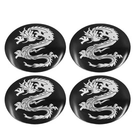 sourcing map Set of 4 Car Wheel Sticker Hub Caps Hub Caps Middle Cap Dragon Pattern 56 mm