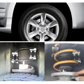 2pcs 2-Way Adjustable Lift Or Lower Spring Spacer Coil Spring Compressor with 4 Rubber Front Coil Spring Booster Kit for Car Truck