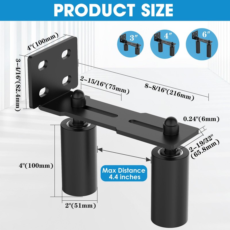 YogePote Heavy Duty Slide Gate Roller Guide with Steel L
