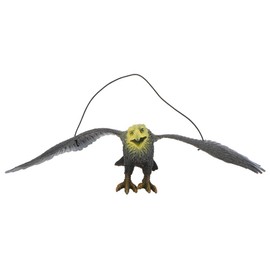 Happyyami Plastic Large Eagle Shaped Bird Deterrent Lifelike Flying Hawk Decoy with Hanging Strings for Garden Outdoors Decors