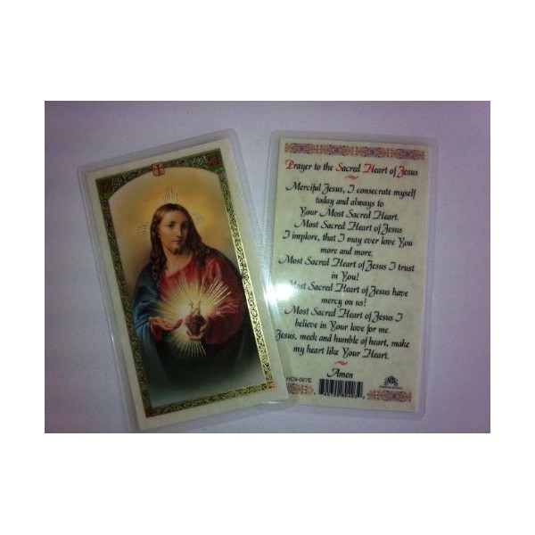 Holy Prayer Cards For the Prayer to the Sacred Heart of Jesus in English 007E