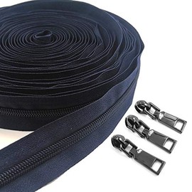 Cremalleras de nailon SBest # 5 de 10 yardas, cremalleras de costura a granel de bricolaje por The Yard Bulk con 20 cremalleras largas deslizantes para coser bolsas de manualidades (azul oscuro)