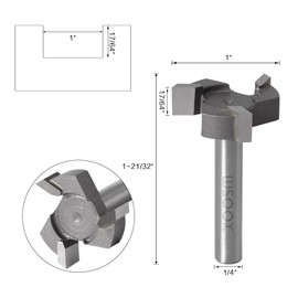 WSOOX CNC Spoilboard Surfacing Router Bit, 1/4 Inch Shank Slab Flattening Planing Bits 1'' Cutting Diameter Carbide Planer Bit Woodworking Router Tool