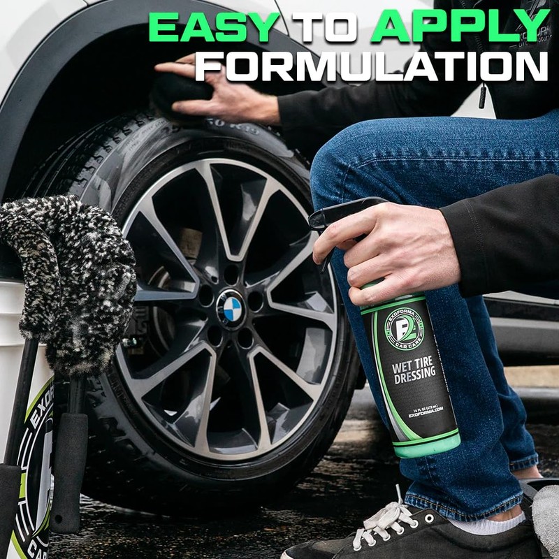 ExoForma Wet Tire Dressing Spray - Extremely High Shine Tire