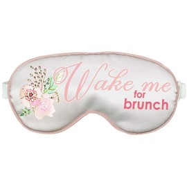 Bachelorette Party Recovery Kit - Set of 3: Wake Me Up for Brunch Vintage Watercolor Floral White w/Blush Piping Eye Mask - Bridal Shower Favors and Gifts - Soft Satin Sleep Mask Set3(Brunch)