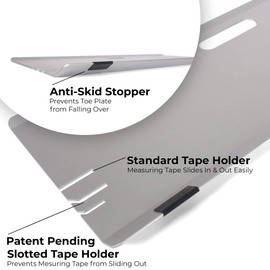 Zackman Performance Car Alignment Toe Plates with Kick Out Bottom, Slots with Angled Tip for Measuring Tape Placement, with Conversion Chart and Storage Bag