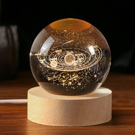 IFOLAINA IFOLAINA 3D Solar System Crystal Ball 60mm Universe Gifts with Laser Engraved Model Astronomy Decor and Gift for Kids, Physics Enthusiasts, and Space Model Collectors