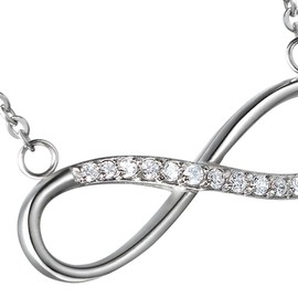 OIDEA Stainless Steel Infinity Necklace: Shinning CZ Infinity Pendant Necklae for Womens Birthday Christmas Valentines Day Mother's Day Gift, Silver