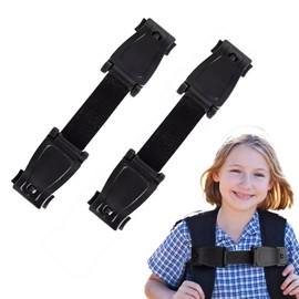 2PCS Car Seat Safety Clips - Anti Escape Car Seat Strap - Nylon Belt Clip for Child Seat - Secure & Adjustable Car Seat Buckle - Travel Safety Accessory (Black)