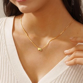 BAYLAY Heart Initial Necklaces for Women - 18K Gold Plated Letter A Initial Necklace Heart Necklace Tiny Dainty Gold Initial Necklaces Gold Jewelry for Women Gifts