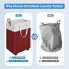 HomeHacks 75L Rolling Laundry Basket with Wheels, Collapsible & Waterproof